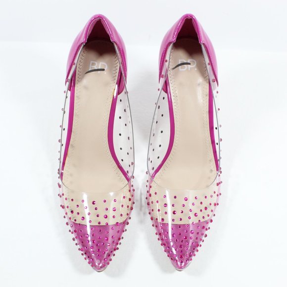 BP Women's Studded Pointed Toe Transparent Pumps - Pink 8.5M - Picture 3 of 6